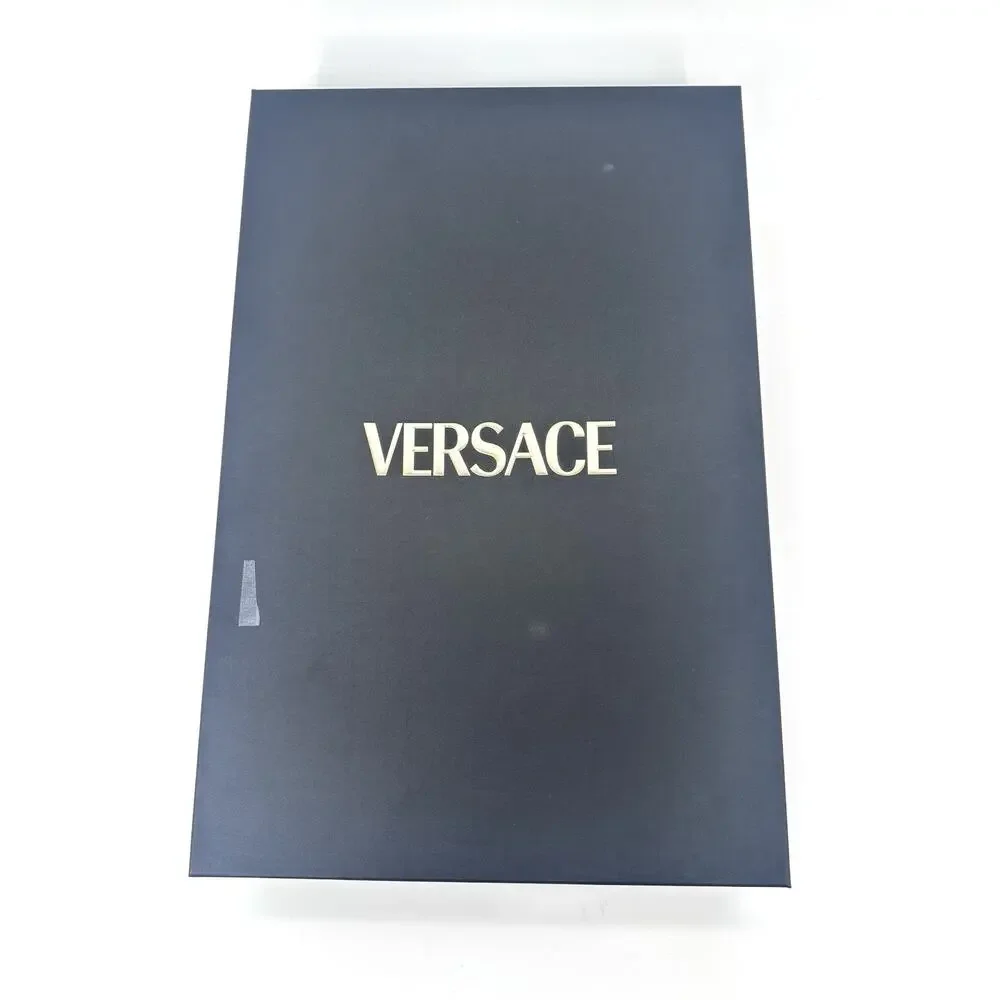NIB Versace Home Bed Sheet Set 4 Pieces Black Gold Barocco Print Size King